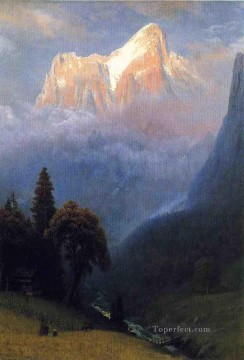  Tormenta Pintura - Tormenta entre los Alpes Montaña Albert Bierstadt